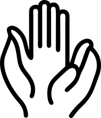 Obraz premium hand pray, icon outline
