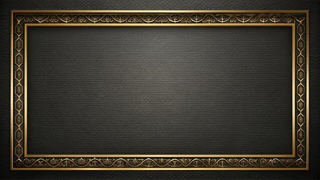 Fototapeta Black texture in golden frame , luxury, elegance, sophisticated, background, design, contrast, decoration, shiny, glamour