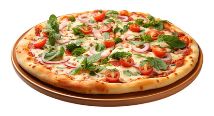 pizza serving, cut out design with transparent background, generative ai