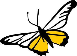 tiger swallowtail, icon doodle fill