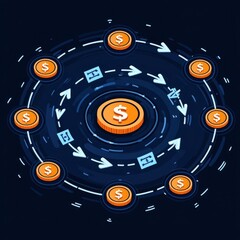Obraz premium Money Flowing in a Circular Pattern