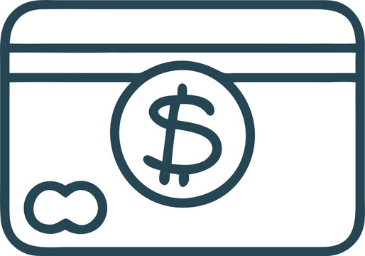 cripto card, icon outline