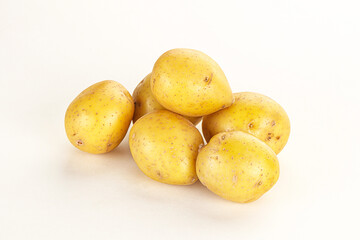 Raw young baby potato heap