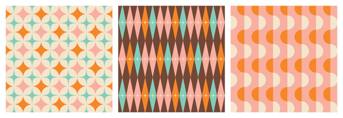 50s Mid Century Modern Seamless Pattern Bundle © Marietta