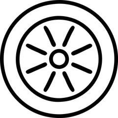 Obraz premium flat icon like a car wheel filled, icon outline