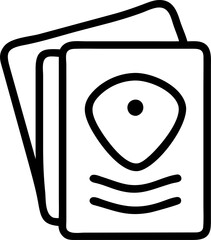 papers flat line icon, icon outline