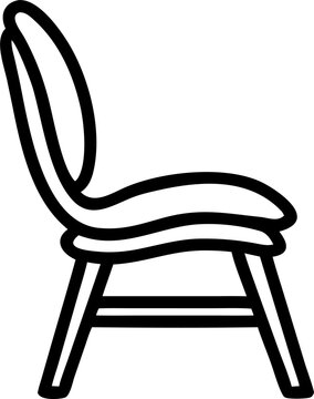 recommend clip art: side view chair stack, icon outline