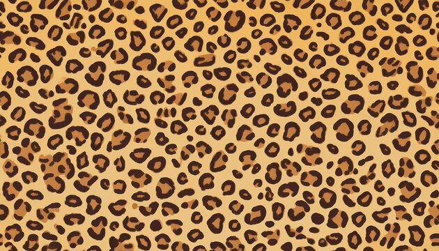 動物の皮膚模様を特徴とするシームレスなフラットデザインのパターン／ヒョウ