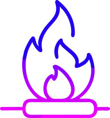 fire icon, icon outline gradient