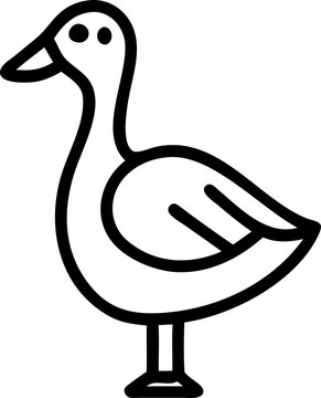 recommend clip art: a goose that a child drew with a pencil from the side, icon outline