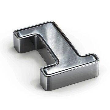 Metal number 1 on a white background. 3d.
