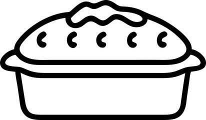 design a baking pan icon for baking without dough, icon outline