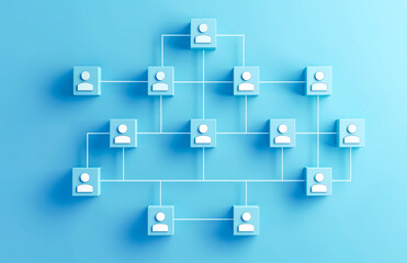 Fototapeta premium Digital visualization of a corporate structure, Organizational diagram