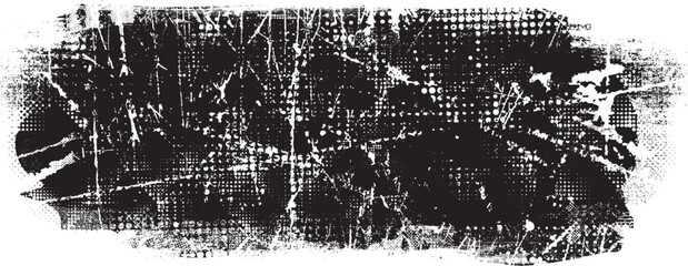 Obraz premium Glitch distorted grange shape . Noise grungy logo . Trendy defect error shapes . Glitched frame .Grunge textured . Distressed effect .Vector shapes