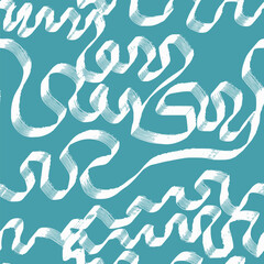 Seamless pattern. Modern indigo blue geometric hand drawn netting stripe. Repeating abstract background. Masculine monochrome geo. Trendy shirting design textile. All over print dyed vector swatch