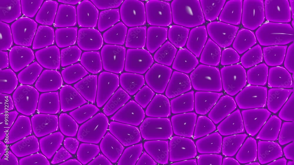 Aufkleber Stylized 3d rendering loop animation of organic cells moving under a microscope