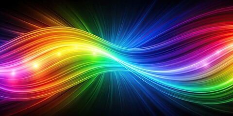 Obraz premium Abstract background with swirling lines of rainbow-colored light, rainbow, swirling, abstract, background, light, colorful