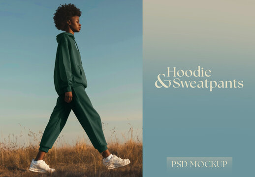 Apparel Women Hoodie And Sweatpants Mockup With Generative AI