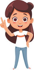A cartoon holding a alphabet white background