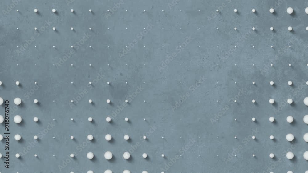 Fototapete 3d rendering loop animation of a pattern of delicate white spheres