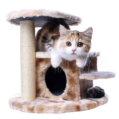 Multi-Level Isolated Cat Condo With Tunnel and Platforms.