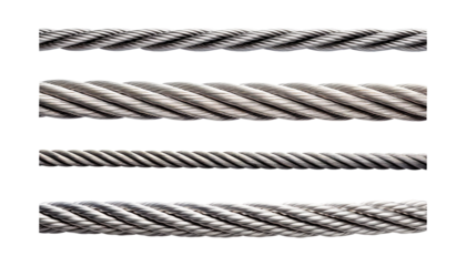 Collection set of Wire ropes isolated on transparent background