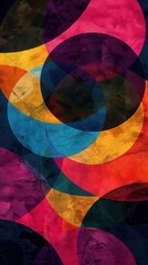 Fototapeta premium Vibrant circles in various colors blend together creating a dynamic abstract pattern