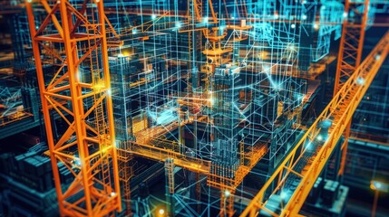 Obraz premium Construction and Technology Fusion