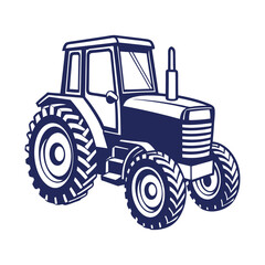 Farm tractor silhouette Vector design illustration template