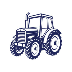 Farm tractor silhouette Vector design illustration template