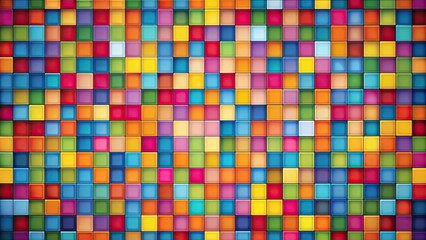 Fototapeta premium Background featuring colorful squares in various sizes and hues, geometric, pattern, abstract, vibrant, backdrop, texture, design