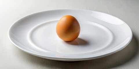 Egg on a white plate, food styling concept, egg, plate, breakfast, food, fresh, organic, healthy, cooking, meal