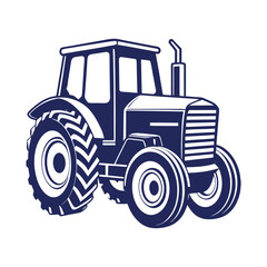 Farm tractor silhouette Vector design illustration template