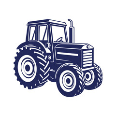 Farm tractor silhouette Vector design illustration template