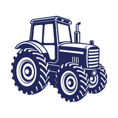 Farm tractor silhouette Vector design illustration template