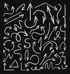 Hand drawn arrow vector icons set. Sketch arrow design for business plan and education