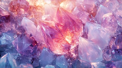 Fototapeta premium Close-up of Pink and Purple Crystal Formations
