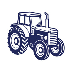 Farm tractor silhouette Vector design illustration template