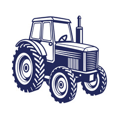 Farm tractor silhouette Vector design illustration template