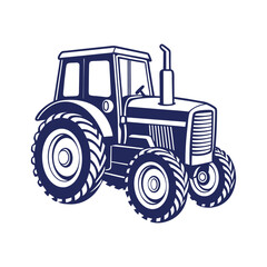 Farm tractor silhouette Vector design illustration template