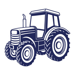 Farm tractor silhouette Vector design illustration template