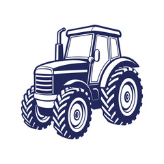 Farm tractor silhouette Vector design illustration template