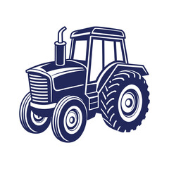 Farm tractor silhouette Vector design illustration template