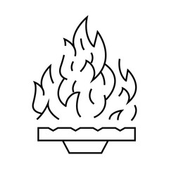 burn fire line icon vector. burn fire sign. isolated contour symbol black illustration