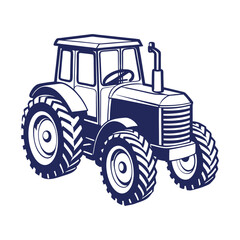 Farm tractor silhouette Vector design illustration template