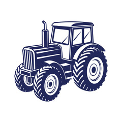 Farm tractor silhouette Vector design illustration template