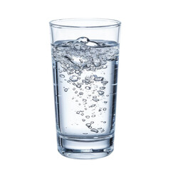 Isolated Glass of Sparkling Water with Bubbles and Clarity.