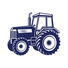Farm tractor silhouette Vector design illustration template