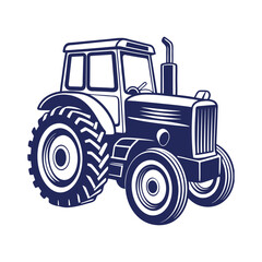 Farm tractor silhouette Vector design illustration template