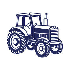 Farm tractor silhouette Vector design illustration template